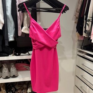 Blue Blush Hot Pink Spaghetti Strap Mini Dress